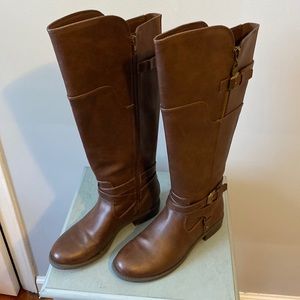 Guess brown boots knee high